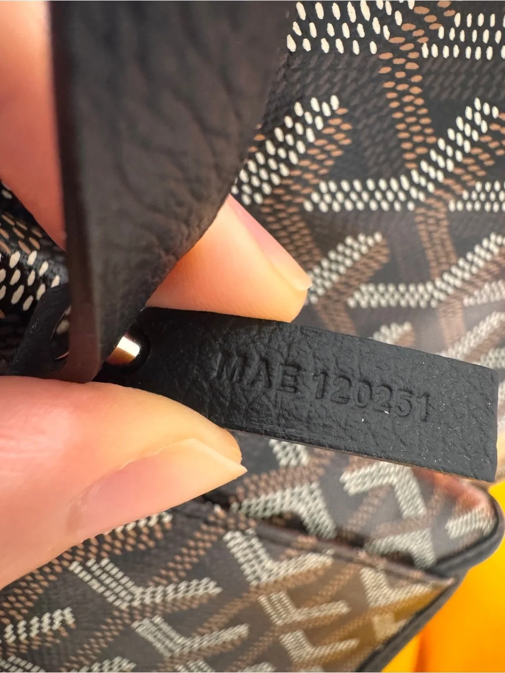 Goyard Mini Boheme Hobo Shoulder Canvas Bag in Black with Pink Heart Marquage